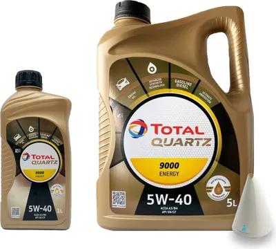 Produktbild von Total Quartz 9000 Energy | 5W-40 | 6 L | MB 229.5 | VW 502.00 / 505.00 | Porsche A40 | mit Trichter