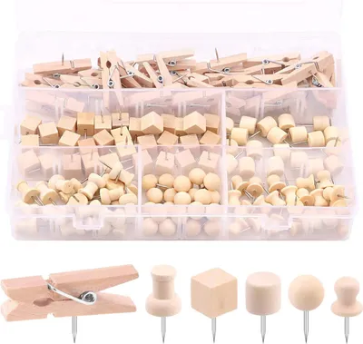 Produktbild von Set von 135 Holz-Pinnnadeln - ideal für Pinnwände - 135 Stück