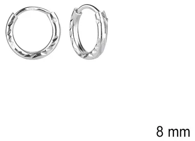 Produktbild von Kleine Creolen Silber 925 mit Diamantschliff 8 mm