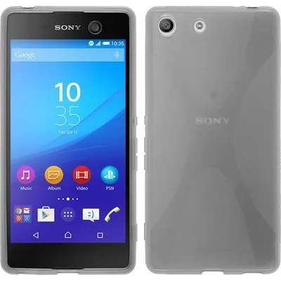 Produktbild von PhoneNatic Case kompatibel mit Sony Xperia M5 - grau Silikon Hülle X-Style + 2 Schutzfolien