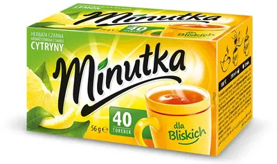 Produktbild von Minutka Schwarzer Tee mit Zitronengeschmack, 56 g, 40 Teebeutel