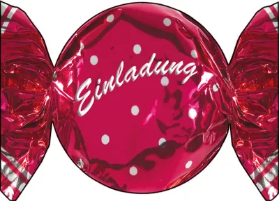 Produktbild von Einladungen - 5 Karten mit Umschlag im Topper - Bonbon
