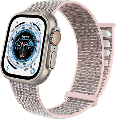 Produktbild von Strap-It Apple Watch Ultra Nylon Looparmband (Rosa)