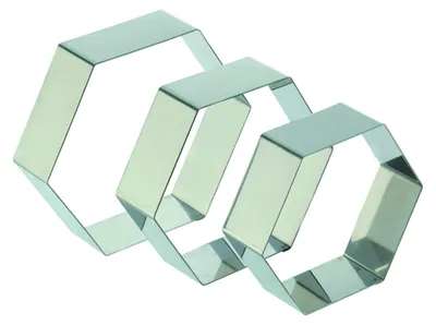 Produktbild von Tortenring - Sechseck - Edelstahl 160x50mm