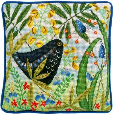 Produktbild von Bothy Threads Gobelin-Stickkissen Set "Merle", Stickbild vorbedruckt, TLH4, 36x36cm