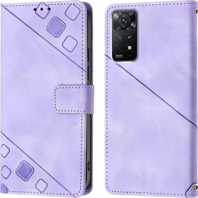 Produktbild von Hülle für Xiaomi Redmi Note 11 Pro 5G/4G Prägung Flip Leder Brieftasche Schutzhülle mit Ständer Lila