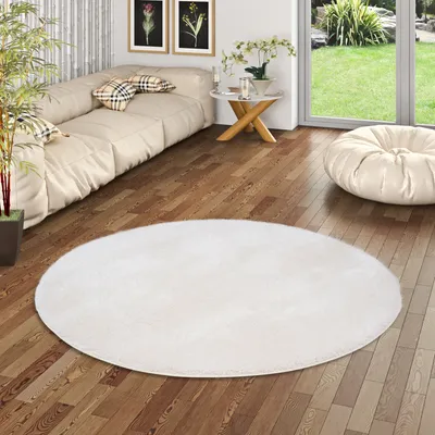 Produktbild von Hochflor Shaggy Teppich Luxus Feeling Mix Weiss Rund, Größe:400 cm Rund
