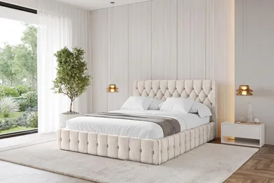 Produktbild von ALTDECOR Polsterbett mit Bettkasten - LARO 180x200 Beige und Lattenrost, Bett mit Matratze H3/H4, Kopfteil, Boxbett, Doppelbett mit Stauraum