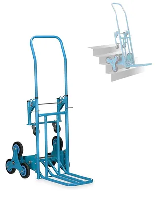 Obrázek produktu pro Schodišťový vozík s 8 kolečky, nosnost max. 200 kg, skládací vozík na zavazadla, 2 v 1, ruční schodišťový zvedák