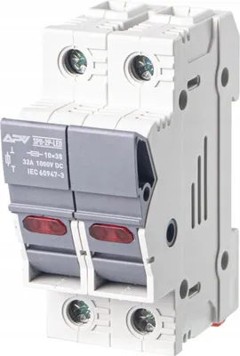 Produktbild von PV Sicherungshalter mit LED 2-polig 1000V DC Sicherungstrennschalter für 10x38mm Zylindrische Sicherungseinsätze Keramik Sicherung Photovoltaik