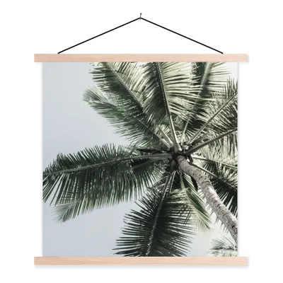 Produktbild von MuchoWow® Textilposter Palme - Tropisch - Sommer 60x60 cm mit holzfarbenen Rahmen - Wanddekoration