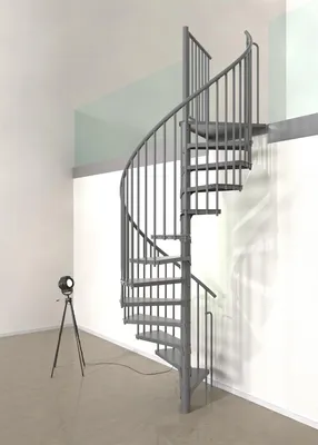 Produktbild von Minka Spindeltreppe Rondo Smart 37 - 305,5cm Geschosshöhe Grau 120cm Durchmesser