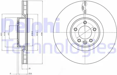 Produktbild von 2x DELPHI Bremsscheibe BG9079C für LAND ROVER Range Rover Sport (L320) 61 9mm