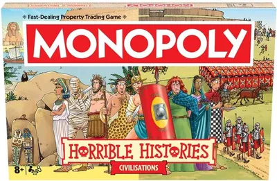 Zdjęcie produktu dla Hasbro Monopoly Brettspiel Horrible Histories Ancient Civilisations Edition