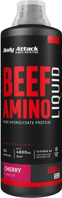 Produktbild von Body Attack Beef Amino Liquid - 1000 ml Flasche Kirsche