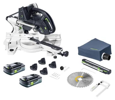 Image de Festool KAPEX KSC 60 EB-Basic Scie à onglets à batterie 18 V / 36 V 216 mm Brushless + 2x batterie 4,0 Ah - sans chargeur