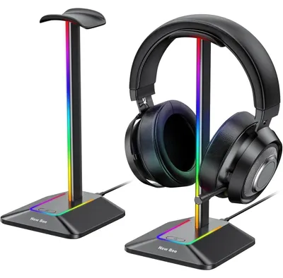 Produktbild von Kopfhörerständer Headset-Halterung Kopfhörerhalter - RGB-Beleuchtung - 7 Lichtmodi - Aluminium - Für Schreibtisch und Büro