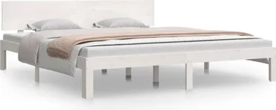 Produktbild von vidaXL Massivholzbett Weiß 180x200 cm