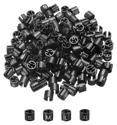 Productafbeelding van Kledinghanger-markeringen - Maataanduiding voor S/M/L/XL - 200 stuks - Zwart