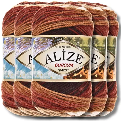 Produktbild von Alize 5x 100g Burcum Batik Wolle mit Farbverlauf, Häkeln, Stricken (2626)