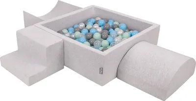 Image de KiddyMoon Aire de jeux En Mousse Avec 200 Balles ∅7cm Course D'obstacles Version 6 Piscine De Balles Carrées Avec Des Balles Colorées Pour Les Bébés Et Les Enfants