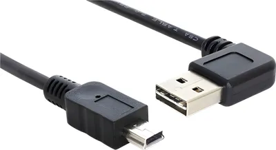 Produktbild von Delock EASY-USB - USB-Kabel - mini-USB Typ B (M) zu USB (M) - 3 m - 90° Stecker - Schwarz