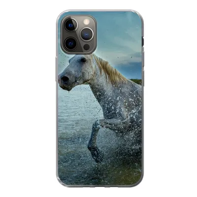 Produktbild von MuchoWow® Handyhülle Schutzhülle Hülle für iPhone 12 Pro Pferd - Wasser - Tropfen Silikon Softcase Handy Hülle - Abdeckung