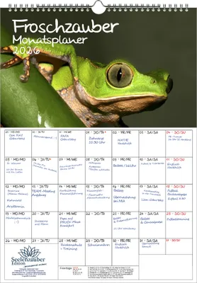 Produktbild von Froschzauber Frösche Planer DIN A3 Kalender für 2026 Frosch - Seelenzauber