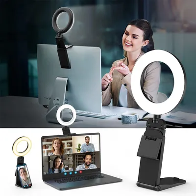 Produktbild von Ringlichter, Videokonferenz Licht, Ring Light Strip Mobiltelefonhalterung, Mini Portable Fill Light, Farbtemperatur 2500-7000k, Lumen 200-500, 8W