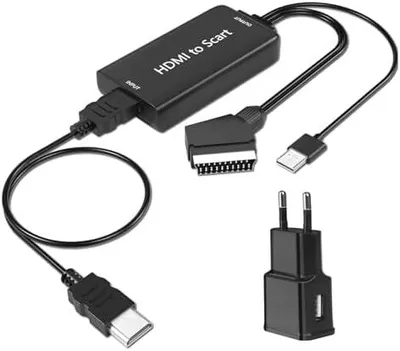 Produktbild von HDMI auf Scart Konverter Adapter mit HDMI Kabel und Scart Kabel Full HD 1080P Video Audio Wandler für HDTV STB VHS Xbox PS3 Sky DVD Blu-ray usw
