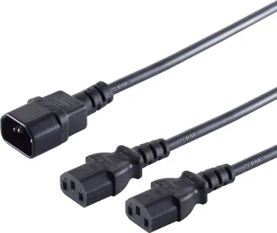 Produktbild von Y-Kabel Kaltgerätestecker /2xKaltgerätebuchse 1,8m