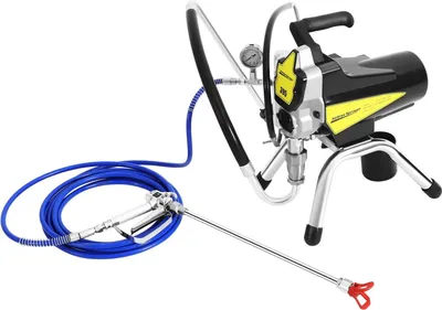 Produktbild von Airless Farbspritzgerät - Elektrische Hochdruck Farbsprühmaschine - 1800 W - 3300 PSI - 2,1 l/min Fördermenge - Kupfermotor 4800 U/min - EU-Stecker - Schwarz