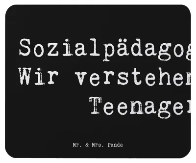 Produktbild von Mr. & Mrs. Panda Mauspad Spruch Sozialpädagogin Herz - Schwarz - Geschenk, Mouse Pad, Berufe, Vertrauen, pädagogische Fachkraft, Mousepad, Jugendhilfe, laptop, Beruf