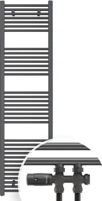 Produktbild von Aquabad Badheizkörper Virgo inkl. Multiblock Durchgangsform 50x180cm 608W Anthrazit - Ohne Heizstab / Ohne Heizstabelement