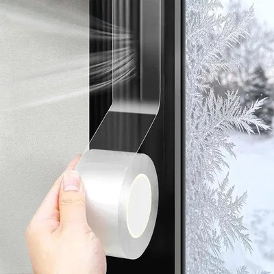 Produktbild von Selbstklebende Dichtband 5 cm x 10 m - Dichtband für Türen und Fenster - Wetterbeständige Dichtband - Dichtband - Wasser- und staubdicht - Kälte- und wasserbeständig - Schnittfähig - Für Türen, Fenster und Giebel geeignet - Transparent