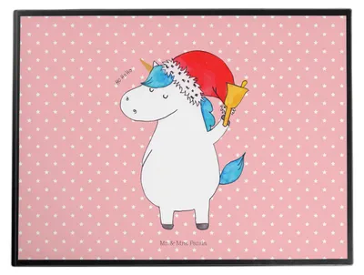 Produktbild von Mr. & Mrs. Panda tischschutzmatte Einhorn Weihnachtsmann - Rot Pastell - Geschenk, Weihnachten, Tischunterlage, Schokolade, Unicorn, Nikolaus, Tischschoner