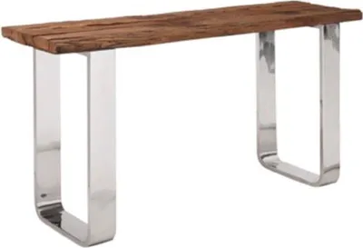 Produktbild von Casa Padrino Luxus Konsolentisch Braun / Silber 140 x 40 x H. 80 cm - Luxus Konsole