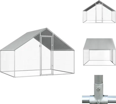 Obrázok produktu pre vidaXL Vonkajšia klietka pre kurčatá 2,75x2x1,92 m Pozinkovaná oceľ - Príbytky a ohrady pre malé zvieratá