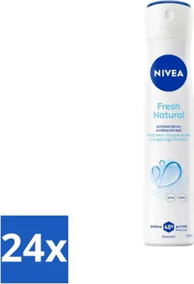 Image de Nivea - Déodorant spray - Hommes - Fresh Natural - 48 heures d'efficacité - 200 ml - Pack avantage - 24 pièces