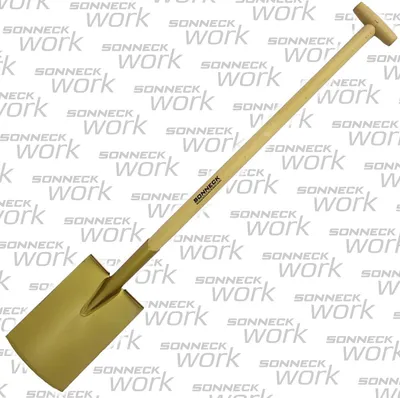Produktbild von SONNECK Gartenspaten Gold mit Tritt und T-Stiel Größe 280 x 180 mm