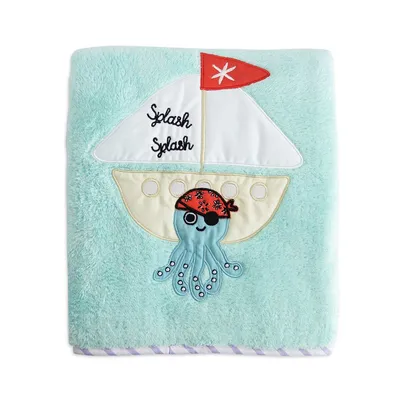 Produktbild von Milk&Moo Sailor Octopus Babydecke, Baby Kuscheldecke für Stubenwagen, Tagesdecke, Kleinkind Decke, atmungsaktiv, weich, multifunktional, türkis, 84 x 100 cm, ab 0 Monate