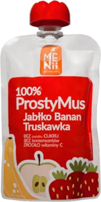 Zdjęcie produktu dla 100% Prosty Mus - Jabłko, Banan, Truskawka 100g