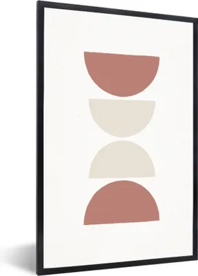 Produktbild von MuchoWow® Gerahmtes Poster Minimalismus - Pastell - Gestaltung 60x90 cm - Poster mit Schwarzem Bilderrahmen Wandposter Rahmen Foto Bilder - Kunst