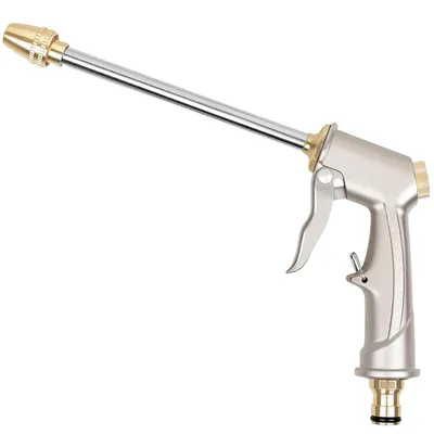 Produktbild von Metall Garten Handbrause 4 Muster – Hochdruck Spritzpistole für Gartenschlauch | Verstellbare Wasserpistole