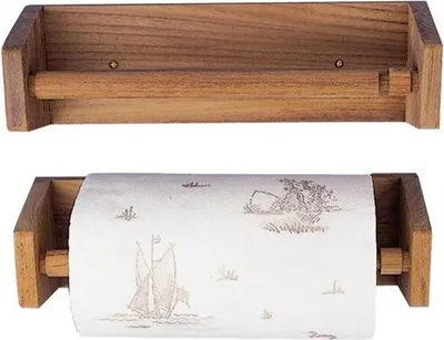 Image de Porte-rouleau de cuisine en teck 310x97x90 mm , 1 pièce