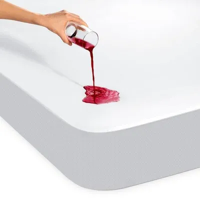 Immagine prodotto di Ibenzoa® Protezione per materasso – impermeabile e traspirante, 200 x 200 cm, in poliestere, protegge da liquidi (urina e sudore), con bordo elastico, lavabile a 40/60 °C