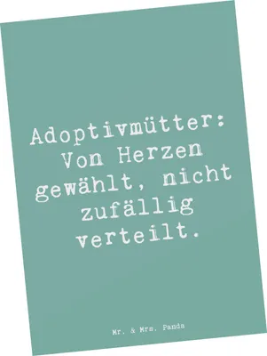 Produktbild von Mr. & Mrs. Panda Postkarte Spruch Adoptivmutter Liebe - Meeresbrise - Geschenk, Postkarten, Ansichtskarten, Mutterschaft, Familie, Elternschaft, Familienliebe, Grußkarte
