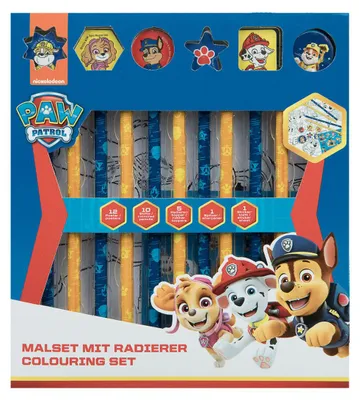 Produktbild von Malset mit Radiergummi PAW Patrol, 29dlg.