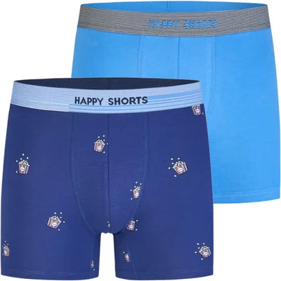 Produktbild von Happy Shorts Herren Boxer Jersey 2-Pack popcorn - Größe L