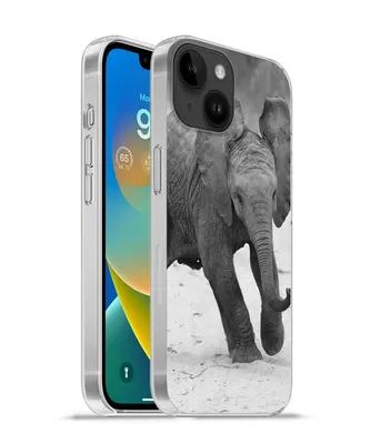 Produktbild von MuchoWow® Handyhülle Schutzhülle Hülle für Apple iPhone 14 - Softcase Elefant - Baby - Tiere - Kröte - Schwarz und weiß Silikon Softcase Handy Hülle - Mobiltelefonhülle